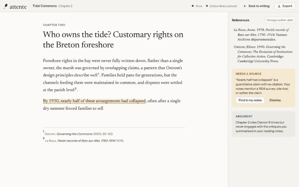 A thesis chapter with numbered headings and citations.
